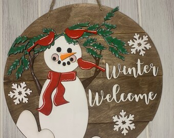 15" winter welkomstdeur hanger