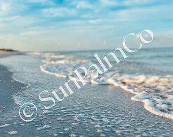 Ocean Beach Print, Tropical Coastal Wall Art (Digital Download)