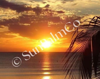 Tropical Beach Sunset Art Print (Digital Download)