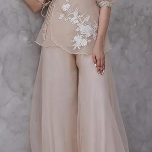 Pink Tulip Elegant Embroidered 2 Piece Pant Suit for Women | Luxury Party Wear Coord Set | PR-0519
