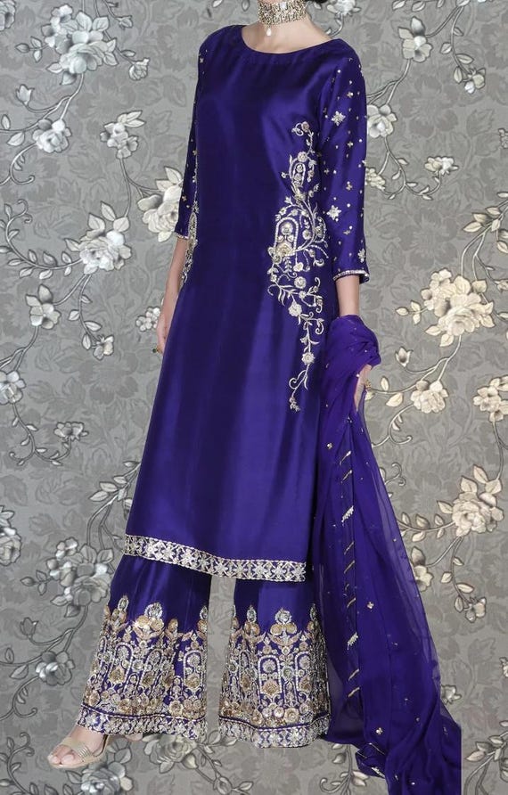 royal blue silk dress pakistani Royal Blue Cotton Silk Pakistani Suits Andaaz Fashion Women's Royal Blue Silk Ankle Length Pakistani Anarkali