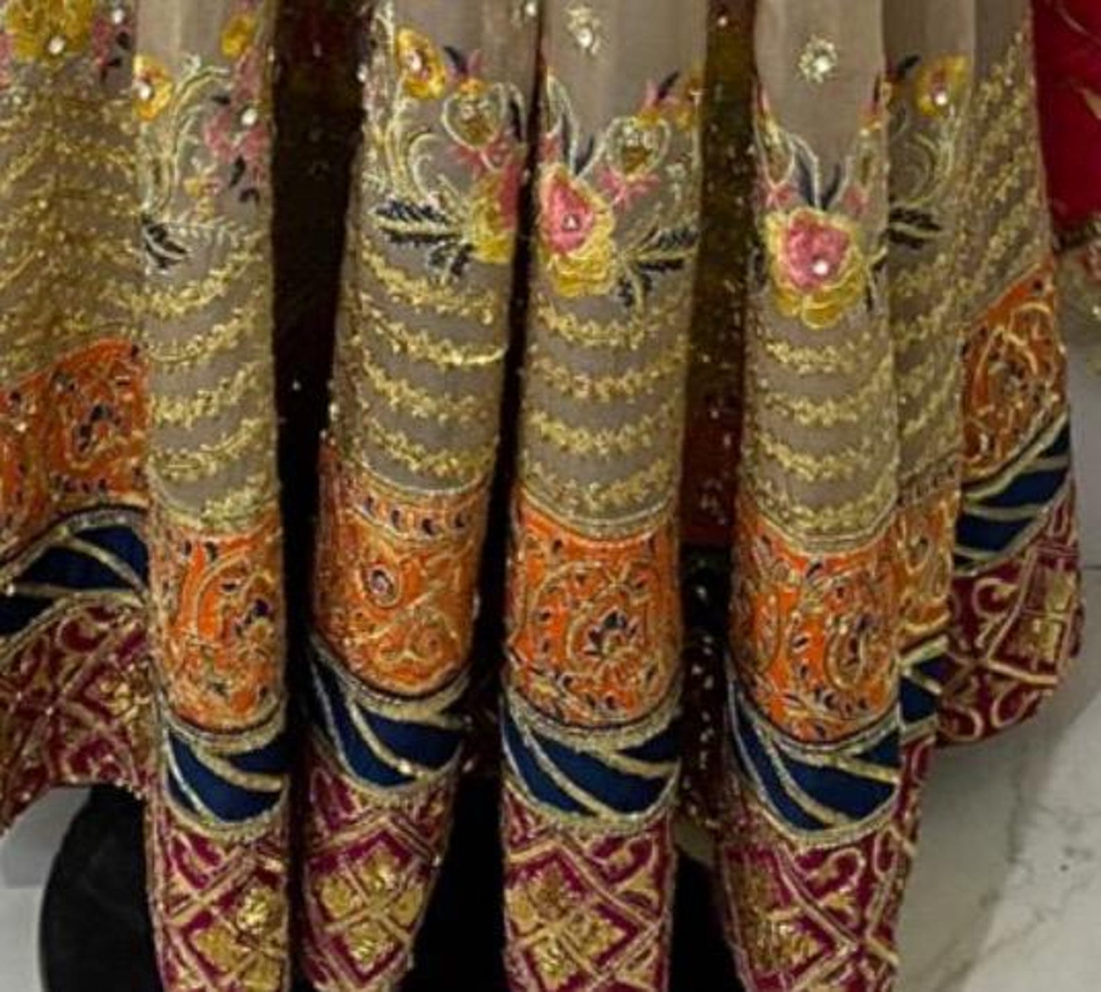 Mustard Designer Readymade Pakistani Gown With Duappata In Embroidery Sequins Work