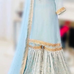 Pakistani Indian stylish gharara suit image 1