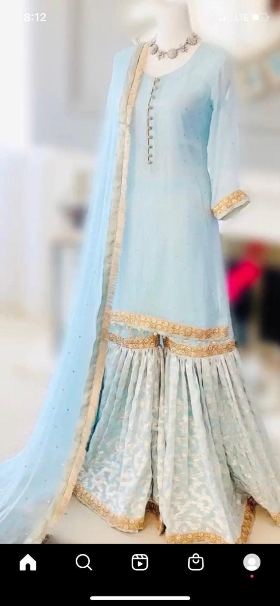 Pakistani Indian stylish gharara suit
