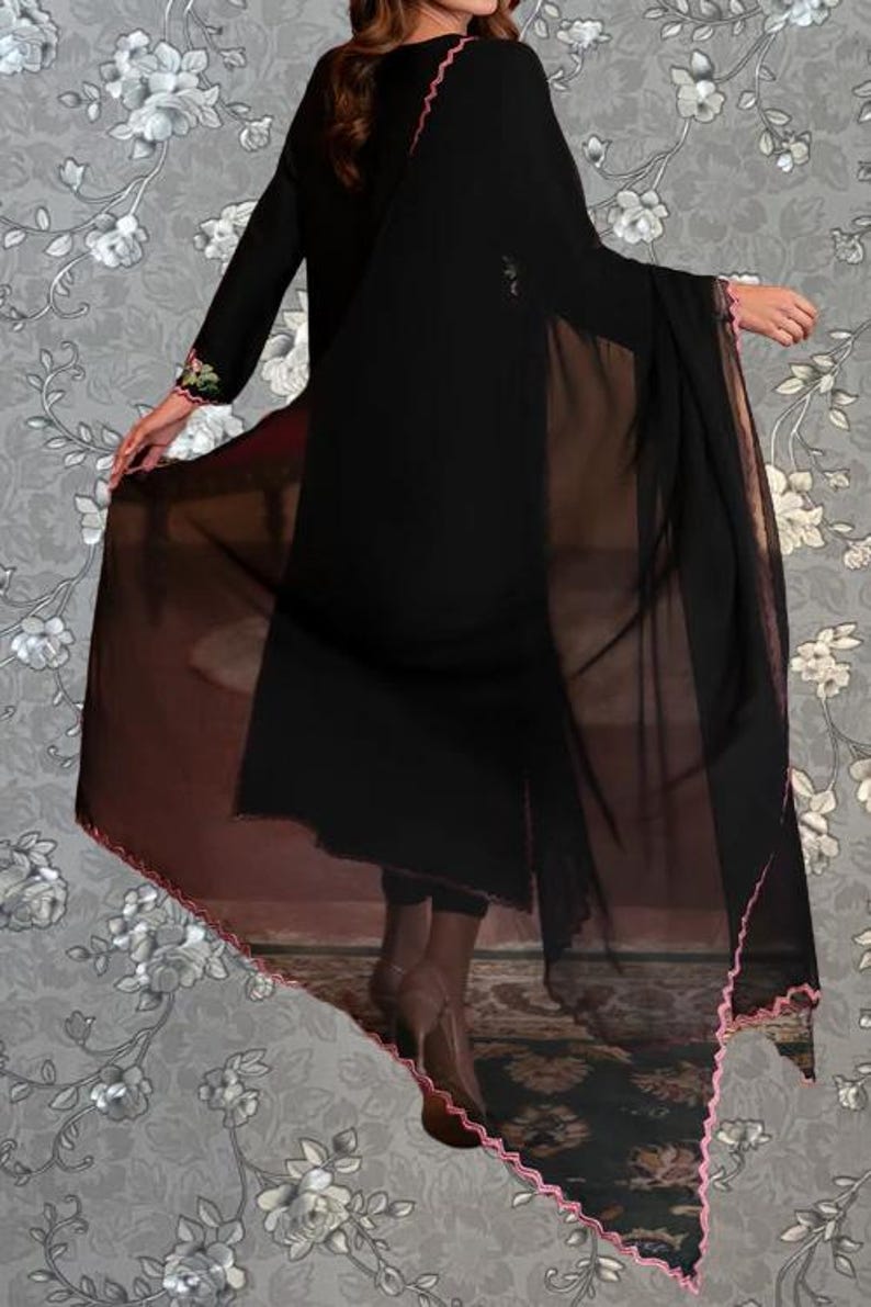 Angela Black Floral Dress