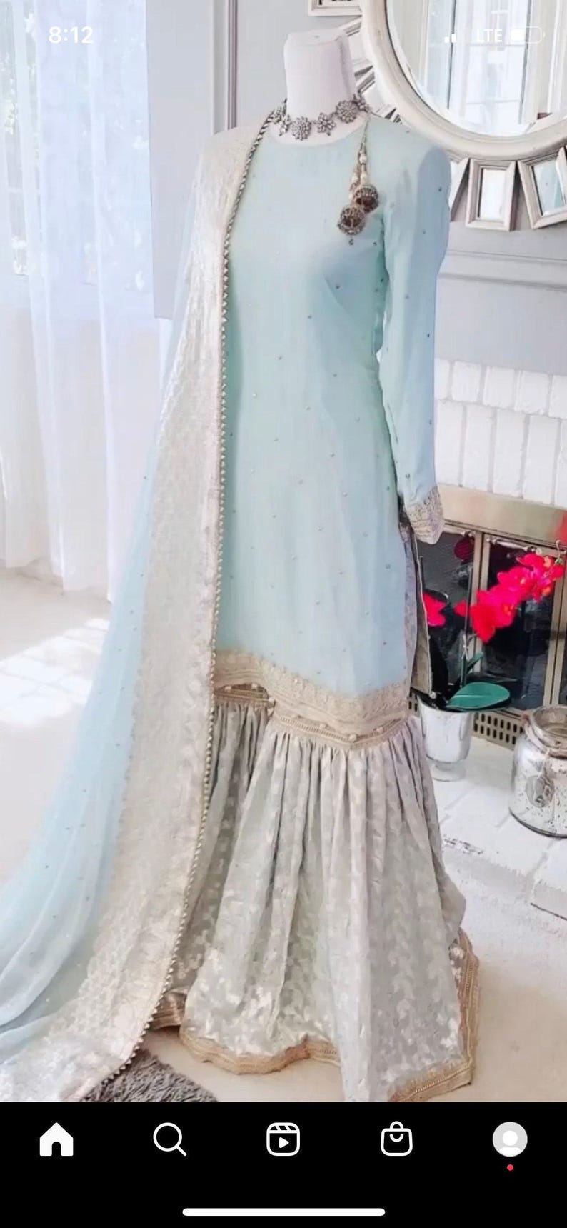 Pakistani Indian stylish gharara suit image 2
