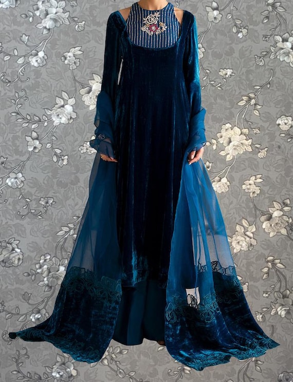 party velvet dresses pakistani Pakistani Party Wear Dansville New York USA Designer Annus Abrar Velvet  Dress
