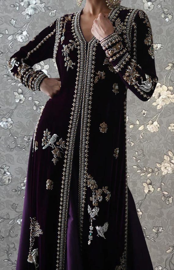 luxury custom embroidered formal dresses Luxury Embroidery Long Evening Dress Garden Floral Vintage Formal Prom –  Bartolini main image 1