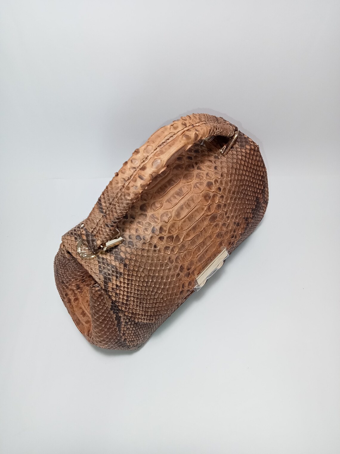 Women Exotic Bag Python Skin Bag Small Brown Handbag Python - Etsy