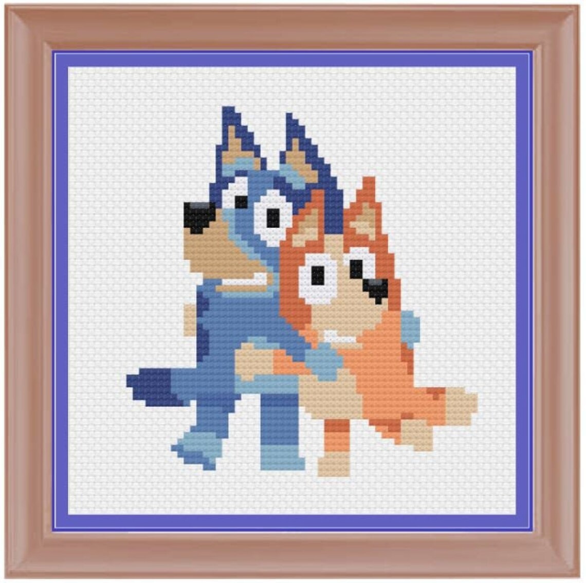 Bluey and Bingo inspired cross stitch | Etsy