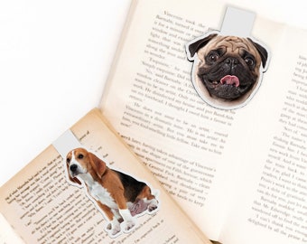 Marcador personalizado Marcadores magnéticos para perros a partir de fotos - Regalo para amantes de los libros Personalizar lindo marcador - Marcador de imagen Personalizar marca de libro