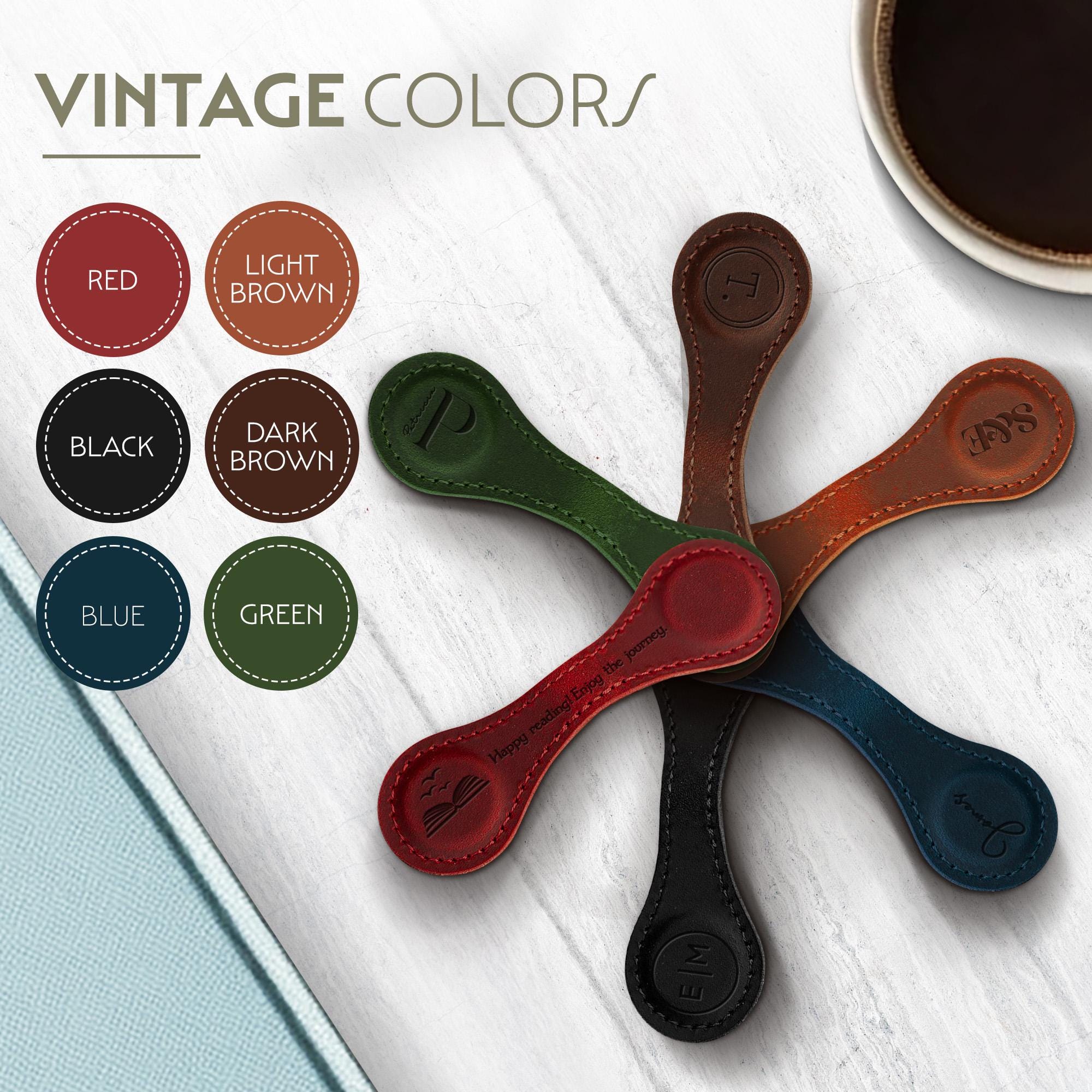 Custom Leather Magnetic Bookmark with Initial - Personalised Magnetic Bookmarks with Engraved Text - Book Accessories Gifts for Readers