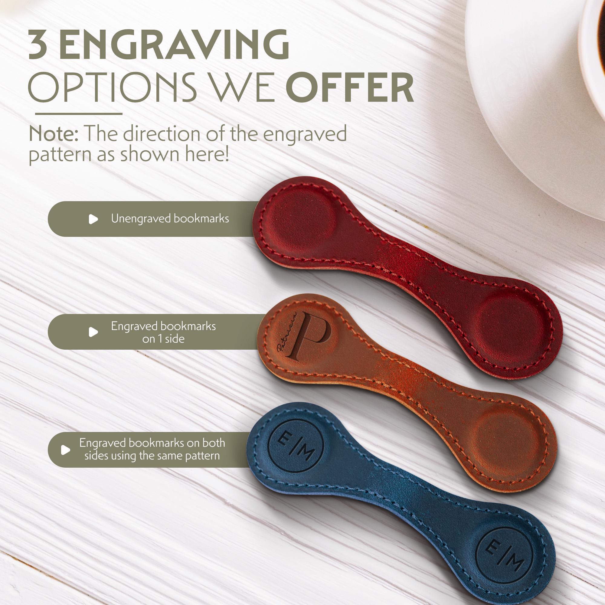 Custom Leather Magnetic Bookmark with Initial - Personalised Magnetic Bookmarks with Engraved Text - Book Accessories Gifts for Readers