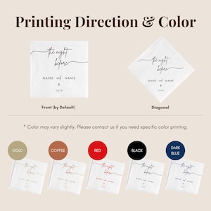 Custom Wedding Napkins with Text The Night Before Napkins - Personalized Rehearsal Dinner Napkins Bridal Shower Engagement Gifts image 3