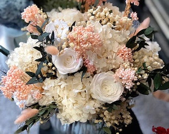 Bouquet des fleurs stabilisée- hortensia stabilisée - Céline