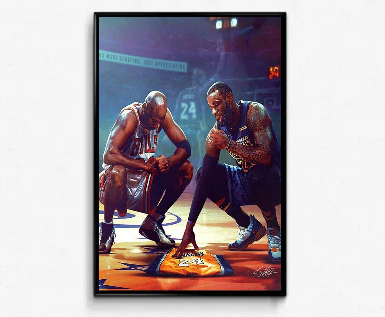 LeBron James And Michael Jordan Miss Kobe Bean Bryant Poster