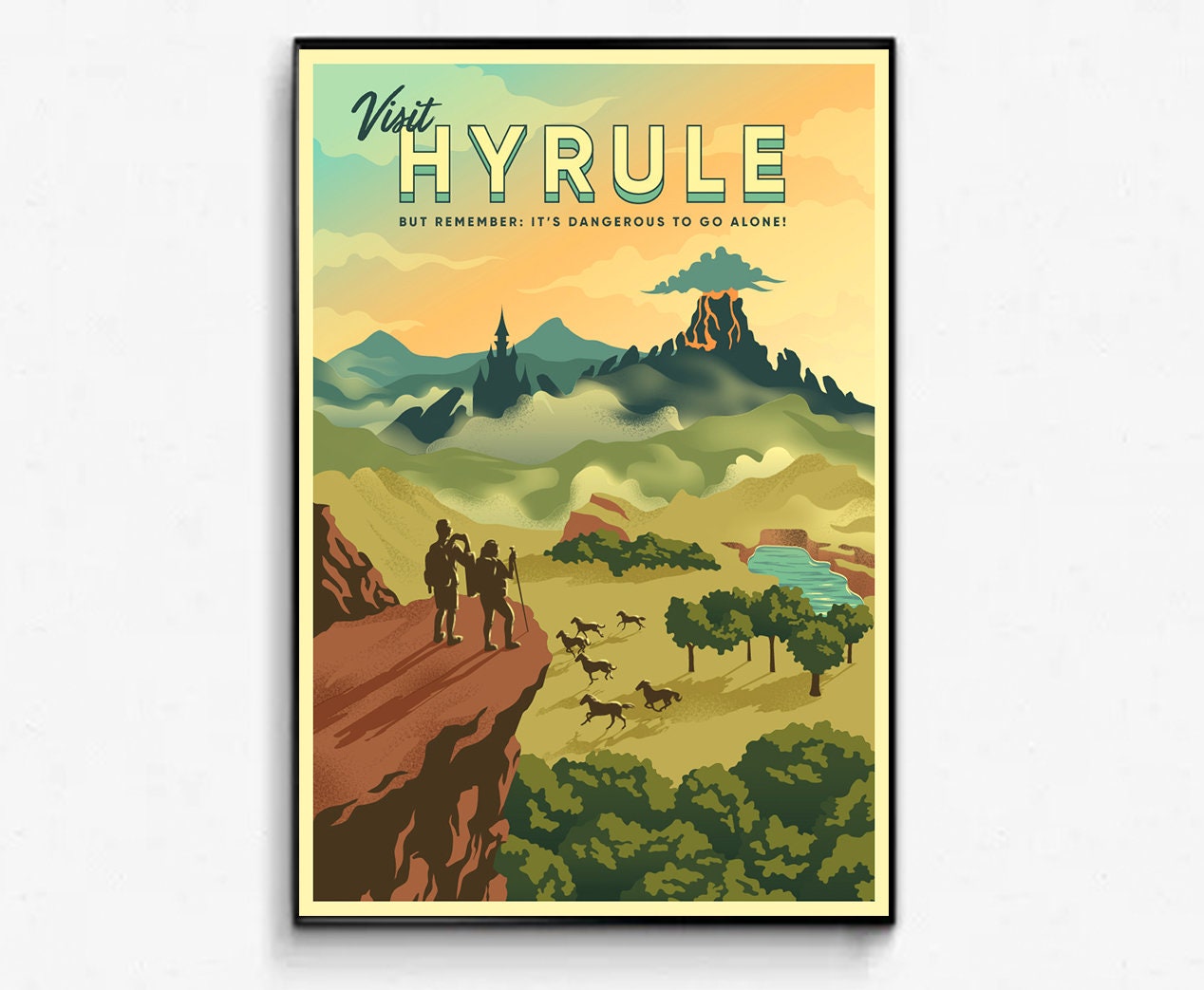 Visit Hyrule But Remember Its Dangerous To Go Alone Vintage Travel Poster
