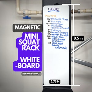 Magnetic Whiteboard for Squat Rack Uprights | Bench Press, Squat, and Barbell lifts | Home Gym Dry Erase Board