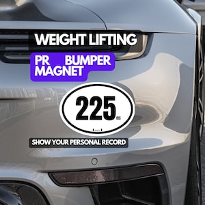 PR Bumper Magnet - Weightlifting Personal Best Achievement | Strength Training | Power Lifting | Crossfit | Bench Squat Deadlift | Gym Gift