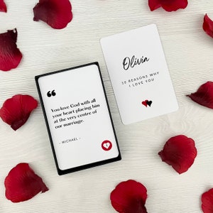 Coffret cadeau personnalisé 10 raisons pour lesquelles je t'aime | Mariage Saint-Valentin Anniversaire | Pour femme mari petit ami petite amie