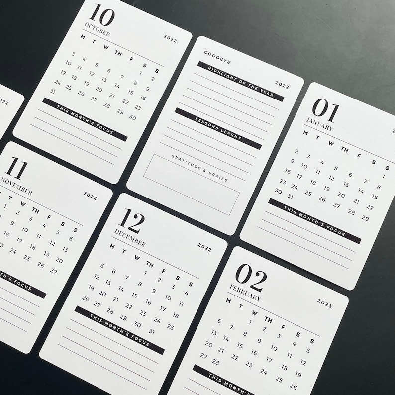 Sept 22 Aug 23 School Academic Year Desk Calendar Wooden Etsy