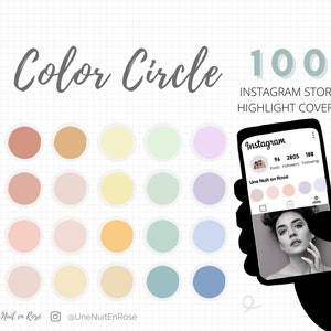 100 COLOR Circles Instagram Story Highlight Icons/Covers | Pastel
