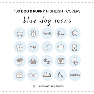 100 BLUE DOG Instagram Story Highlight Cover | Blaue Hunde Icons | Blaue Instagram Highlights | Hund Instagram | Babyblaue Hunde Highlights