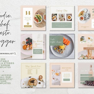 200 Instagram Food Engagement Posts Stories, Editable Templates, Foodie, Restaurant, food business, food Instagram + Free 800 Templates