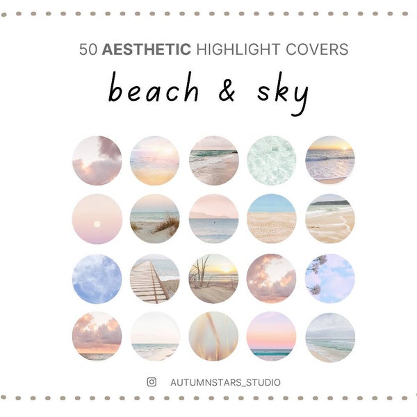 50 PASTEL BEACH Instagram Story Highlight Covers, beach aesthetic highlights, Sea highlights, pastel aesthtics, sea aesthetic