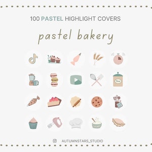 50 PASTEL BAKERY Instagram Story Highlight Covers, Pastry Cake Stories, Bakery highlights, pink bakery highlights, pastel bakery icons