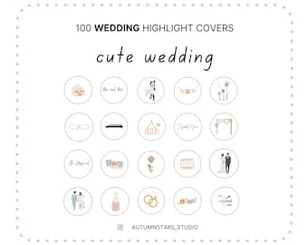 100 COLOR DE BODA Portadas destacadas de Instagram, Iconos de boda, Historias de acuarela de matrimonio, Portadas destacadas de historias de Instagram