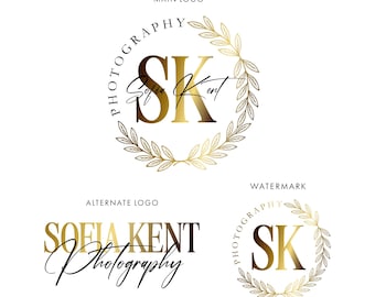 Elegant Calligraphy Logo Design: Rose Gold Watermark