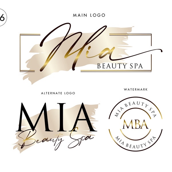 Premade logo,Custom logo Design, rose gold foil logo, logo design, beauty logo, salon logo, signature logo, stylish logo