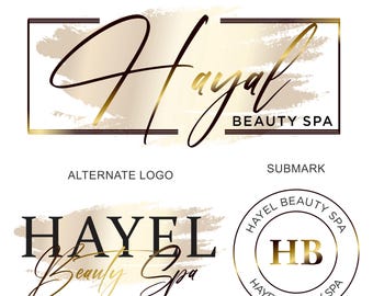 Custom Beauty Salon Logo Design: Rose Gold Foil (Digital Files)