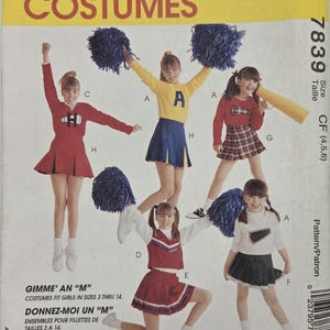 McCall's 7839 Children's & Girls Cheerleading, Majorette and Dance Costumes, Sizes 4-6, c1995