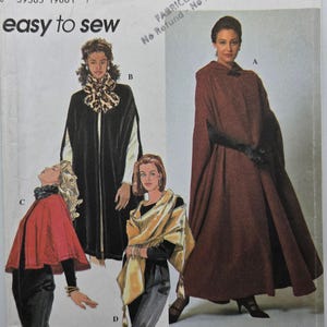 Simplicity 7438 Misses' Capes & Wraps, Size 6-16 Uncut/FF, 1998