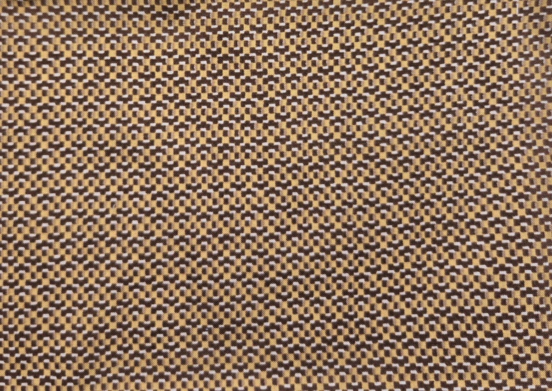 Tan & Brown Tiny Check Pattern Fabric From Marcus Bros, OOP Half Yard ...