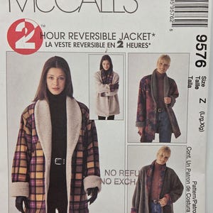 McCalls 9576 Misses' vändbar jacka, storlekar 16-22, ca 1998