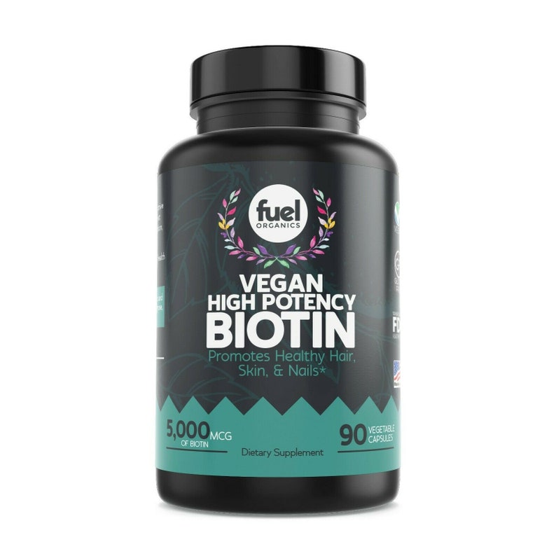 Biotin 5000Mcg Vitamin B Supports Hair Nails Skin & Your image 1