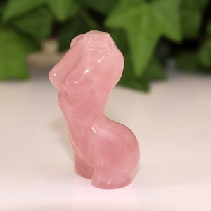 2.6&#39;&#39; rose quartz female body/model - rose quartz Carving girl-  Hand Carving female statue - Crystal healing - Crystal carving gift, model