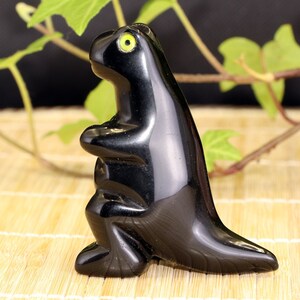 Dinossauro de desenho animado de obsidiana de 2 '', escultura de dinossauro, presente de dinossauro, dinossauro de cristal, dinossauro de papelão, estátua de dinossauro