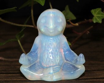 2'' Opal carved Sloth-Hand Carving Cartoon animal Pokemon-birthday gift-Synthesis opal Sculpture-Crystal healing-Opalgift
