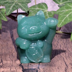 2'' Green Aventurine carved Fortune, Cat-crystal Cartoon animal Pokemon,birthday Pokemo gift, Aventurine Sculpture Pokemo, Pokemo cat gift