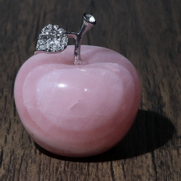 Natural Rose quartz Apple, crystal Apple statue, pink Apple gifts, apples, apple carving, apple figurine, apple handcraft, stone apple