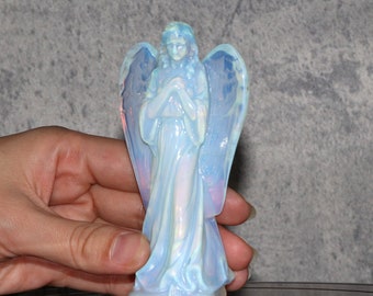 4.3'' synthetic opal carved angel, angel statue, angel gift, angel Sculpture, hand Carving goddess, Crystal healing, opal carving angel
