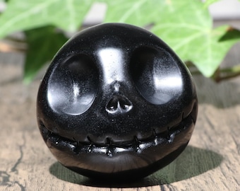 Natural obsidian Jack Head gifts, Halloween Jack Head gifts, black obsidian jack skull, crystal Jack Head