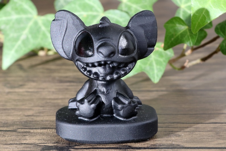2'' Natural obsidian Stitch statue, crystal Stitch gifts, Stitch statue, Stitch figurine gifts, obsidian Stitch, crystal Cartoon animal image 1
