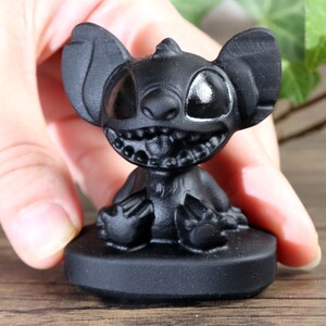 2'' Natural obsidian Stitch statue, crystal Stitch gifts, Stitch statue, Stitch figurine gifts, obsidian Stitch, crystal Cartoon animal image 6