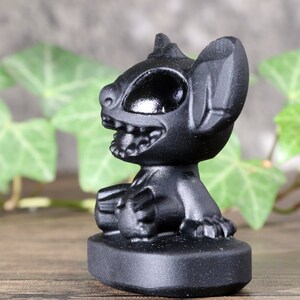 2'' Natural obsidian Stitch statue, crystal Stitch gifts, Stitch statue, Stitch figurine gifts, obsidian Stitch, crystal Cartoon animal image 5