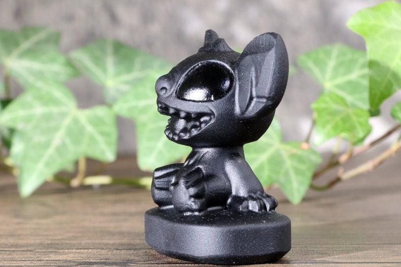 2'' Natural obsidian Stitch statue, crystal Stitch gifts, Stitch statue, Stitch figurine gifts, obsidian Stitch, crystal Cartoon animal image 5